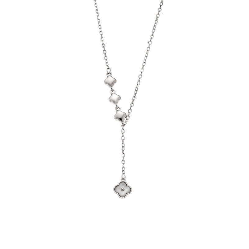 Κολιέ SENZA Rhodium Plated Ασήμι 925 με Φίλντισι SSR4467SR