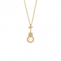 Κολιέ SENZA Gold Plated Ασήμι 925 με Φίλντισι SSR4468GD