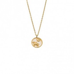 Κολιέ SENZA Gold Plated Ασήμι 925 με Φίλντισι SSR4469GD