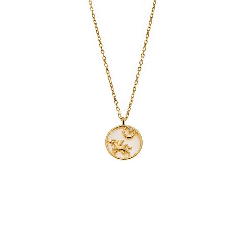 Κολιέ SENZA Gold Plated Ασήμι 925 με Φίλντισι SSR4469GD