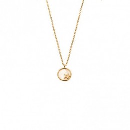 Κολιέ SENZA Αστεράκι Gold Plated Ασήμι 925 με Φίλντισι SSR4472GD