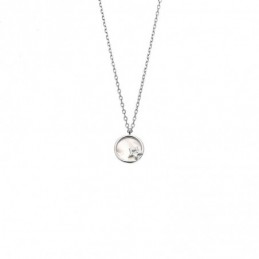 Κολιέ SENZA Αστεράκια Rhodium Plated Ασήμι 925 με Φίλντισι SSR4472SR