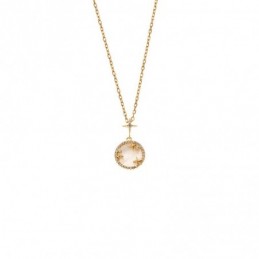 Κολιέ SENZA Αστεράκια Gold Plated Ασήμι 925 με Φίλντισι SSR4476GD