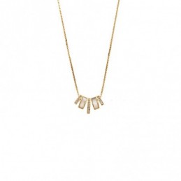 Κολιέ SENZA Gold Plated Ασήμι 925 με Φίλντισι SSR4478GD