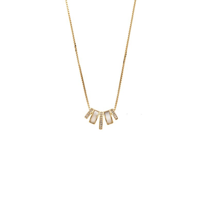 Κολιέ SENZA Gold Plated Ασήμι 925 με Φίλντισι SSR4478GD