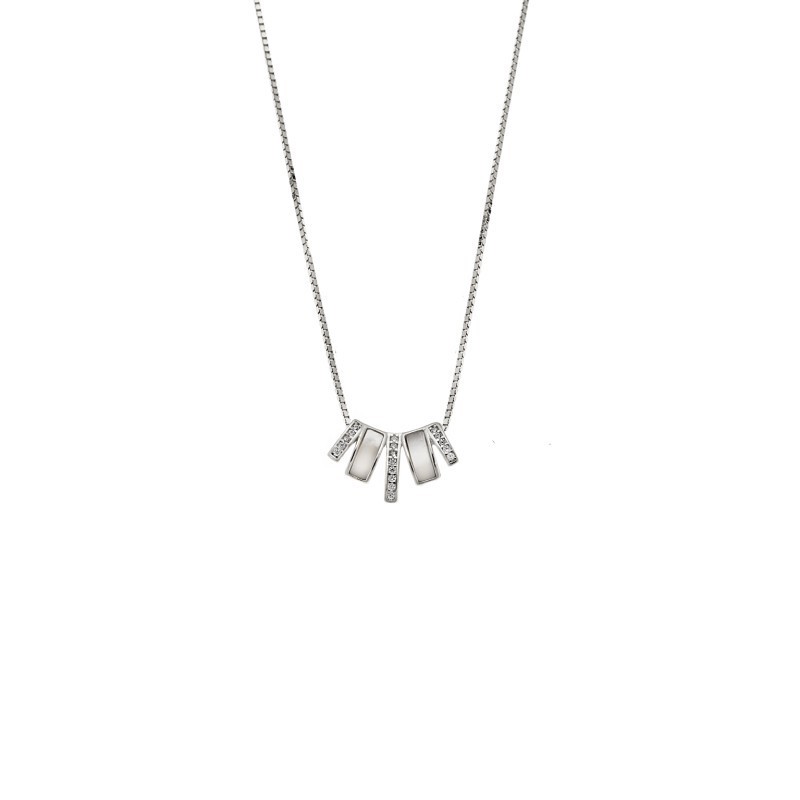 Κολιέ SENZA Rhodium Plated Ασήμι 925 με Φίλντισι SSR4478SR