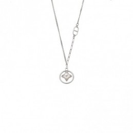 Κολιέ SENZA Rhodium Plated Ασήμι 925 με Φίλντισι SSR4483SR