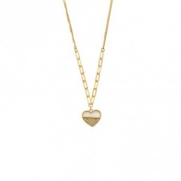 Κολιέ SENZA Λουλουδάκι Gold Plated Ασήμι 925 με Φίλντισι SSR4485GD