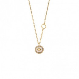 Κολιέ SENZA Αστεράκι Gold Plated Ασήμι 925 με Φίλντισι SSR4486GD