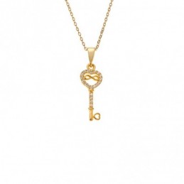 Κολιέ SENZA Κλειδί με Άπειρο Gold Plated Ασήμι 925 SSR4495GD