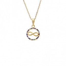 Κολιέ SENZA Άπειρο Gold Plated Ασήμι 925 SSR4496GMU