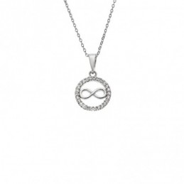 Κολιέ SENZA Άπειρο Rhodium Plated Ασήμι 925 SSR4496SR