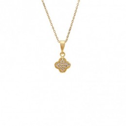 Κολιέ SENZA Λουλουδάκι Gold Plated Ασήμι 925 SSR4498GD