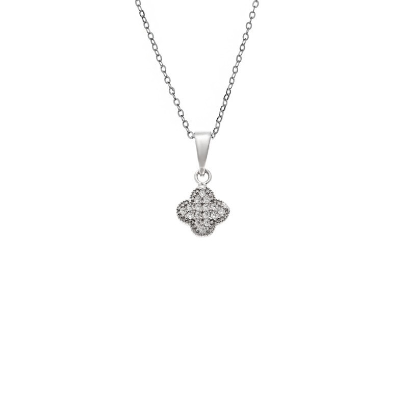 Κολιέ SENZA Λουλουδάκι Rhodium Plated Ασήμι 925 SSR4498SR