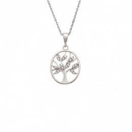 Κολιέ SENZA Δέντρο της Ζωής Rhodium Plated Ασήμι 925 SSR4499SR
