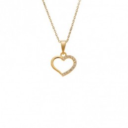 Κολιέ SENZA Καρδούλα Gold Plated Ασήμι 925 SSR4502GD