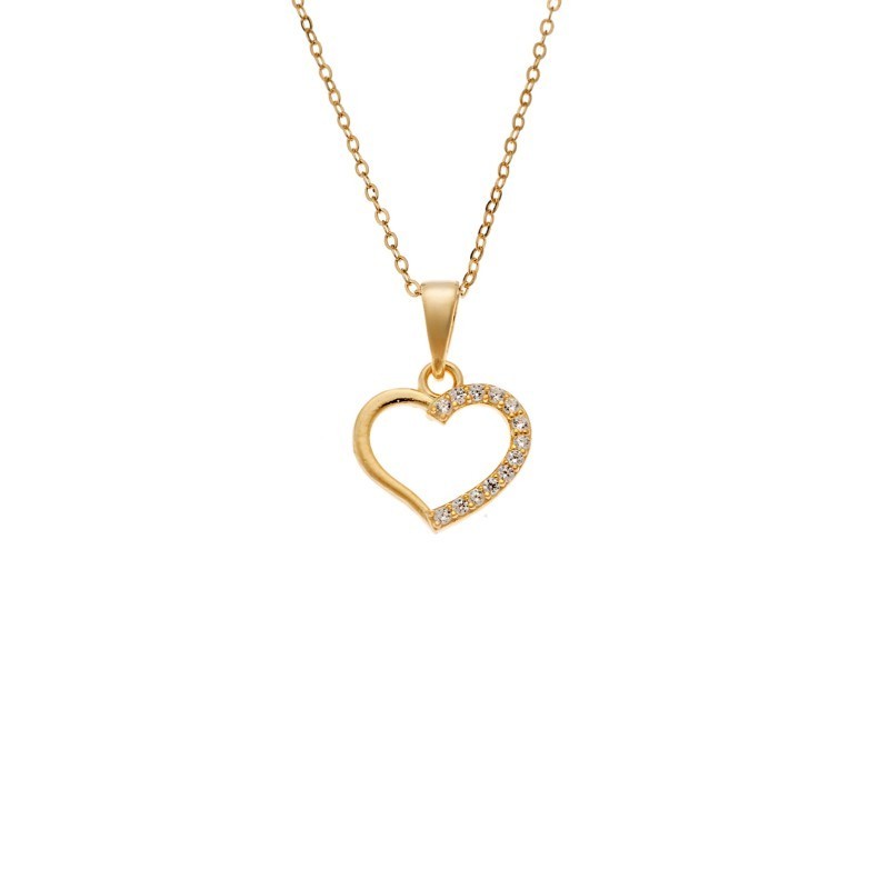 Κολιέ SENZA Καρδούλα Gold Plated Ασήμι 925 SSR4502GD