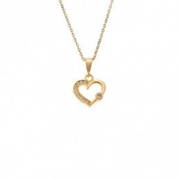 Κολιέ SENZA Καρδούλα Gold Plated Ασήμι 925 SSR4503GD