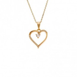 Κολιέ SENZA Καρδούλα Gold Plated Ασήμι 925 SSR4504GD