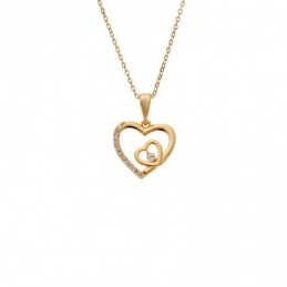 Κολιέ SENZA Καρδούλα Gold Plated Ασήμι 925 SSR4506GD