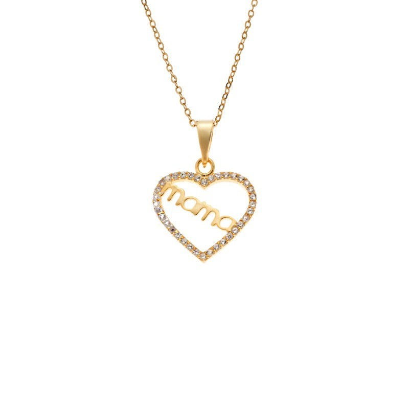 Κολιέ SENZA Καρδούλα mama Gold Plated Ασήμι 925 SSR4508GD