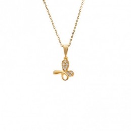 Κολιέ SENZA Πεταλούδα Gold Plated Ασήμι 925 SSR4510GD