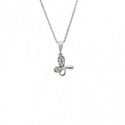 Κολιέ SENZA Πεταλούδα Rhodium Plated Ασήμι 925 SSR4510SR