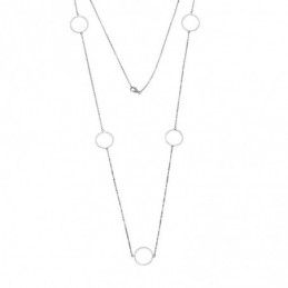 Κολιέ Μακρύ SENZA Ασήμι 925 με Κύκλους SSR4513SR
