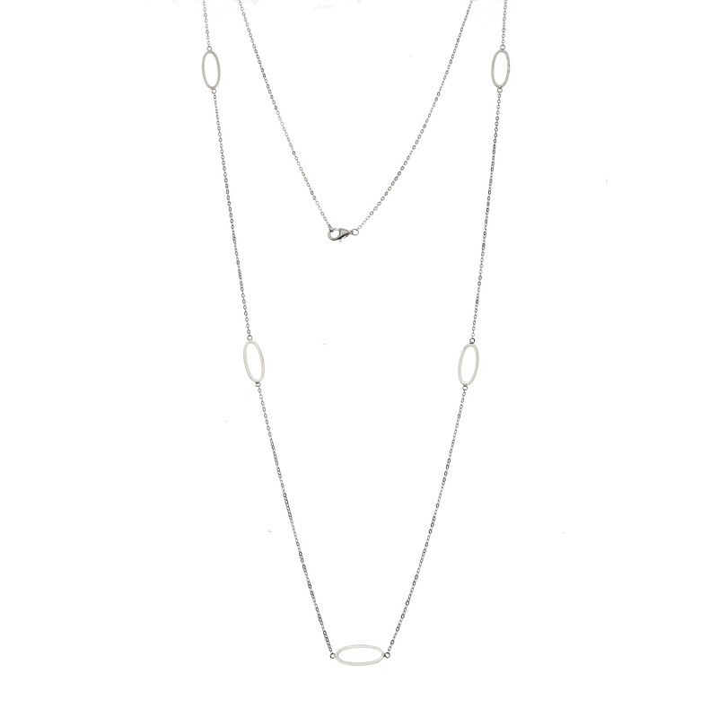 Κολιέ Μακρύ SENZA Ασήμι 925 Οβάλ SSR4515SR