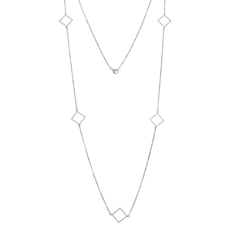 Κολιέ Μακρύ SENZA Ασήμι 925 Ρόμβος SSR4518SR