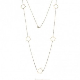 Κολιέ Μακρύ SENZA Επιχρυσωμένο Ασήμι 925 Πολύγωνο SSR4520GD