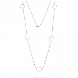 Κολιέ Μακρύ SENZA Ασήμι 925 Πολύγωνο SSR4520SR