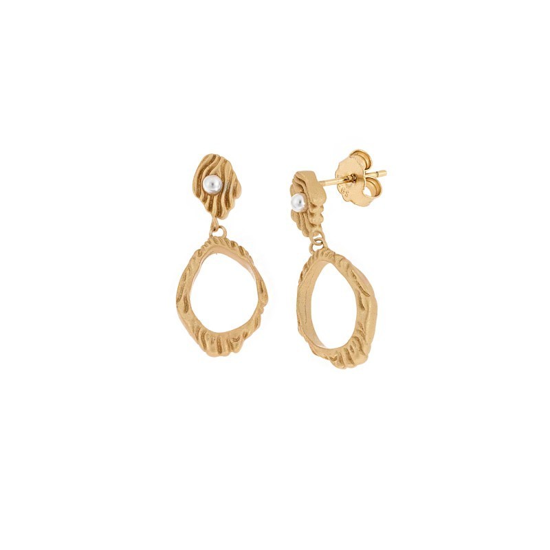 Σκουλαρίκια Senza από επιχρυσωμένο ασήμι 925