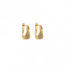 Σκουλαρίκια SENZA Κρίκοι Επίχρυσο Ασήμι 925