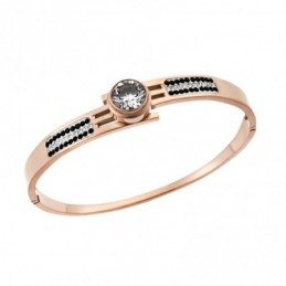 Βραχιόλι SENZA Χειροπέδα Rose Gold Plated Stainless Steel SSD4558RG