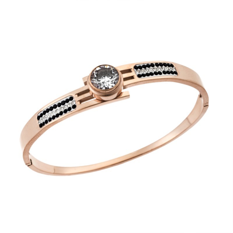 Βραχιόλι SENZA Χειροπέδα Rose Gold Plated Stainless Steel SSD4558RG