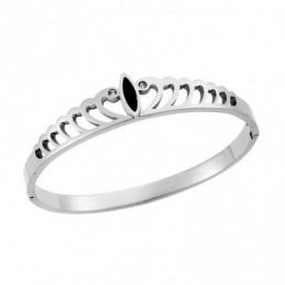 Βραχιόλι SENZA Χειροπέδα Στέμμα Silver Plated Stainless Steel SSD4573SR