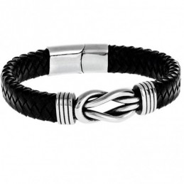 Βραχιόλι Senza Men`s Steel Leather Strap SSD3268