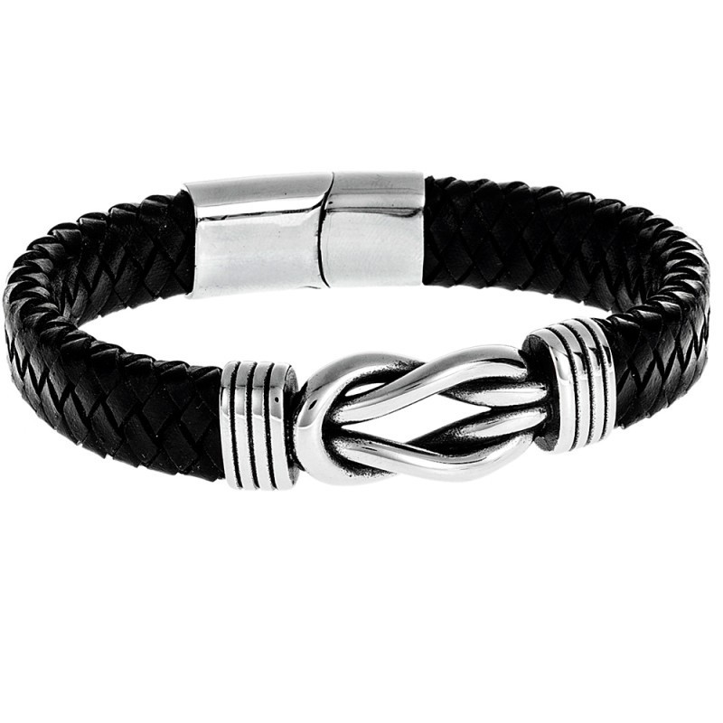 Βραχιόλι Senza Men`s Steel Leather Strap SSD3268