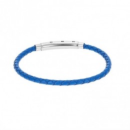 Βραχιόλι Senza Men`s Steel Light Blue Leather Strap SSD4988LB