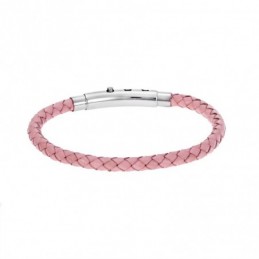 Βραχιόλι Senza Men`s Steel Pink Leather Strap SSD4988PK