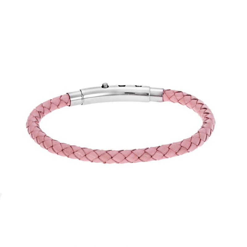 Βραχιόλι Senza Men`s Steel Pink Leather Strap SSD4988PK