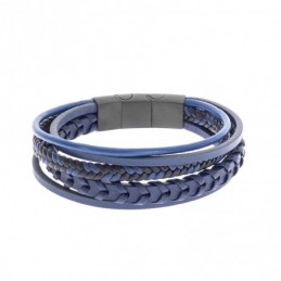 Βραχιόλι Senza Men`s Steel Blue Leather Strap SSD5127BBL
