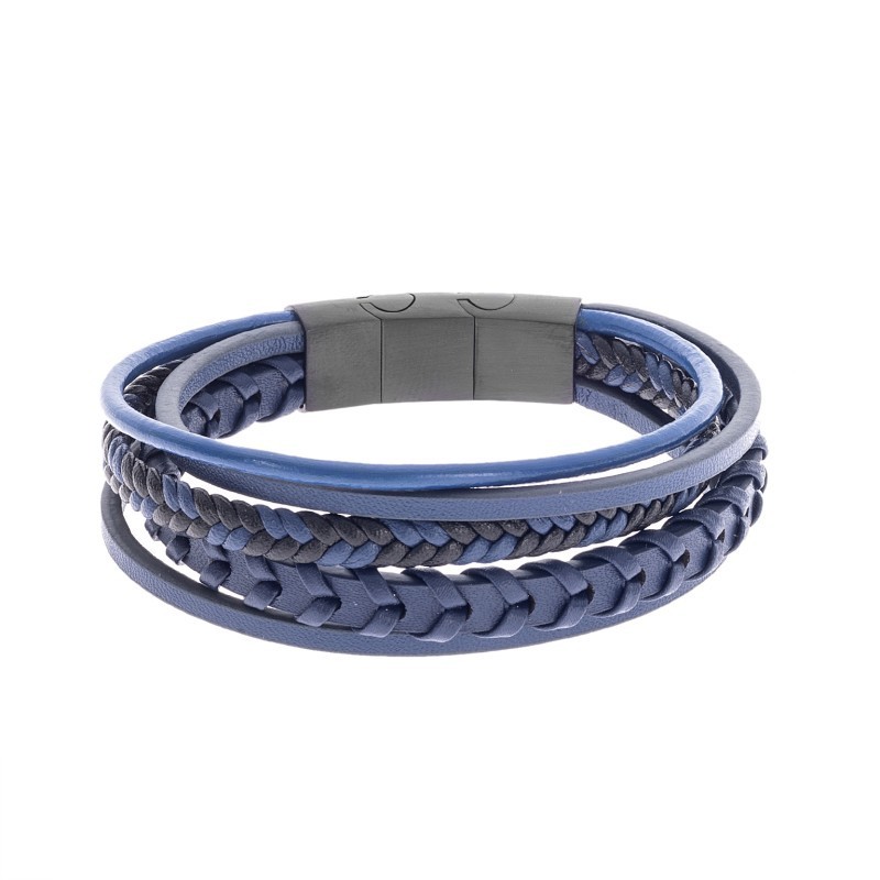 Βραχιόλι Senza Men`s Steel Blue Leather Strap SSD5127BBL