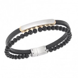 Βραχιόλι διπλό Senza Men`s Gold Plated Steel