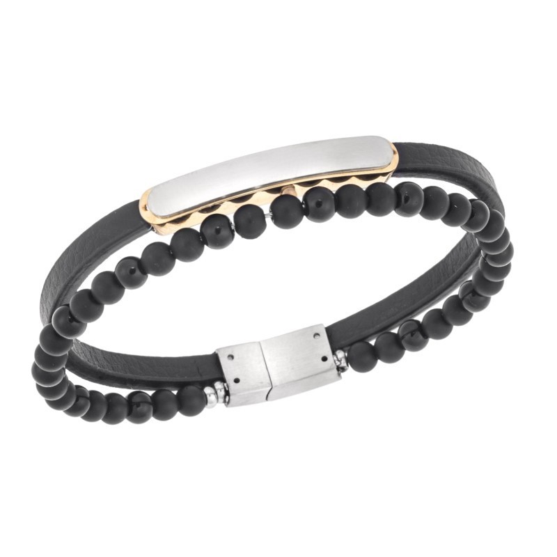 Βραχιόλι διπλό Senza Men`s Gold Plated Steel