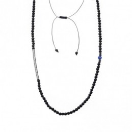 Κολιέ-Ροζάριο Unisex Senza Hematite  και  Lava Stones SSD5187