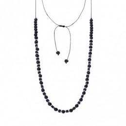 Κολιέ-Ροζάριο Unisex Senza Hematite  και  Lava Stones SSD5189