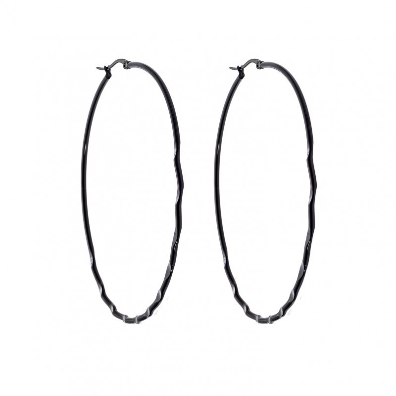 Σκουλαρίκια Senza Steel 8 cm Black Plated SSD4095BK